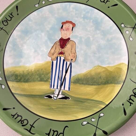 Certified International Set Of 4 Plates Golf Theme Tracy Flickinger Par Four - Picture 3 of 7